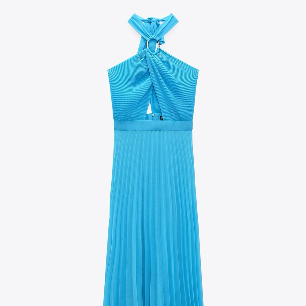 Zara Blue Halter Midi Dress